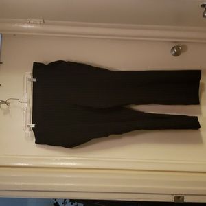 Black pinstripe dress pants. Stretchy.